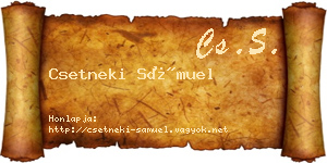 Csetneki Sámuel névjegykártya